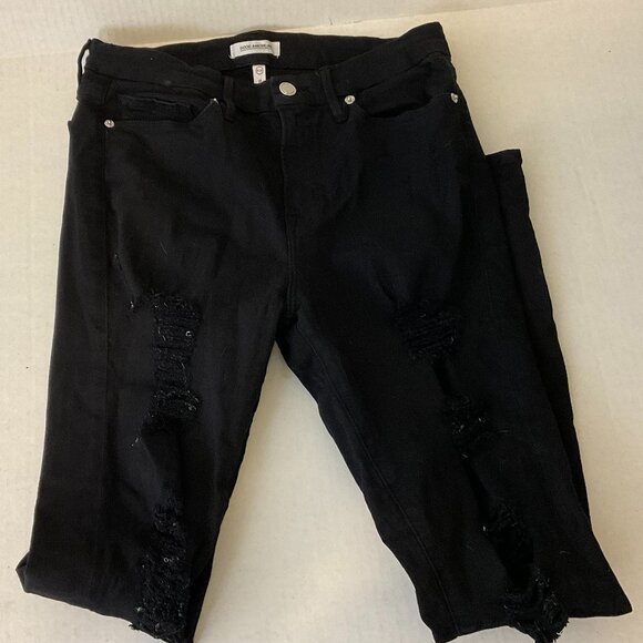 Good American Good Legs Jeans 8/29 Black Distressed Destroyed - Picture 1 of 10